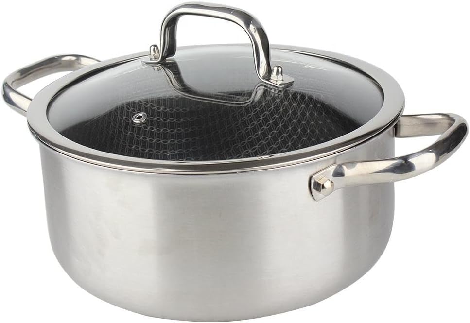 Faitout 24 cm inox structure nid d'abeille compatible induction
