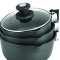 Set de 3 casseroles 16 18 20 cm avec manches amovibles et couvercles